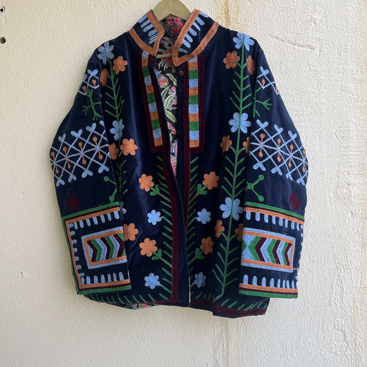 Jaipuri Thread Velvet Jacket