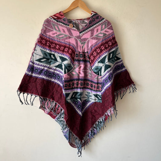 Pahadi Printed Poncho With Hood