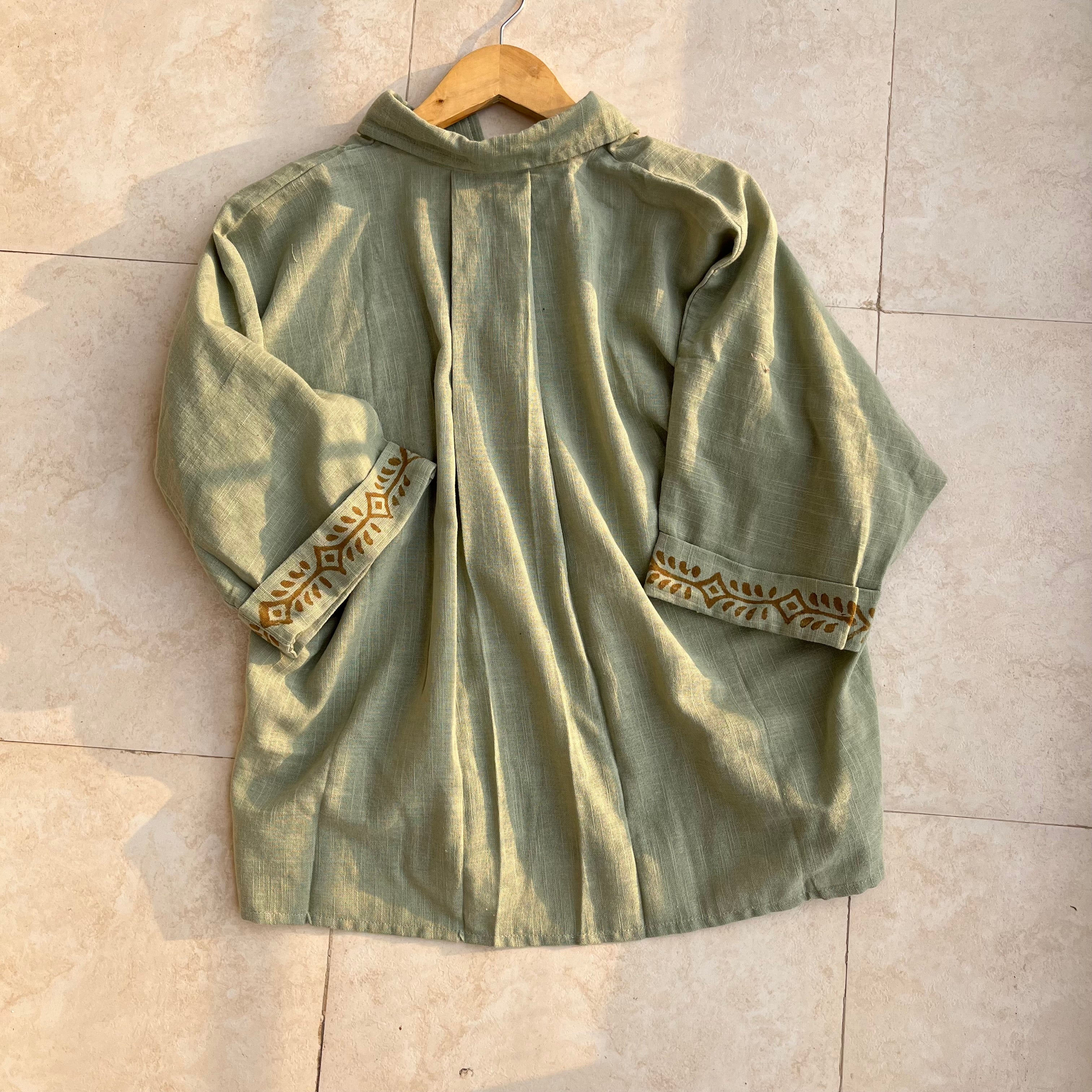 Rahgir Cotton Shirt - Sage Green