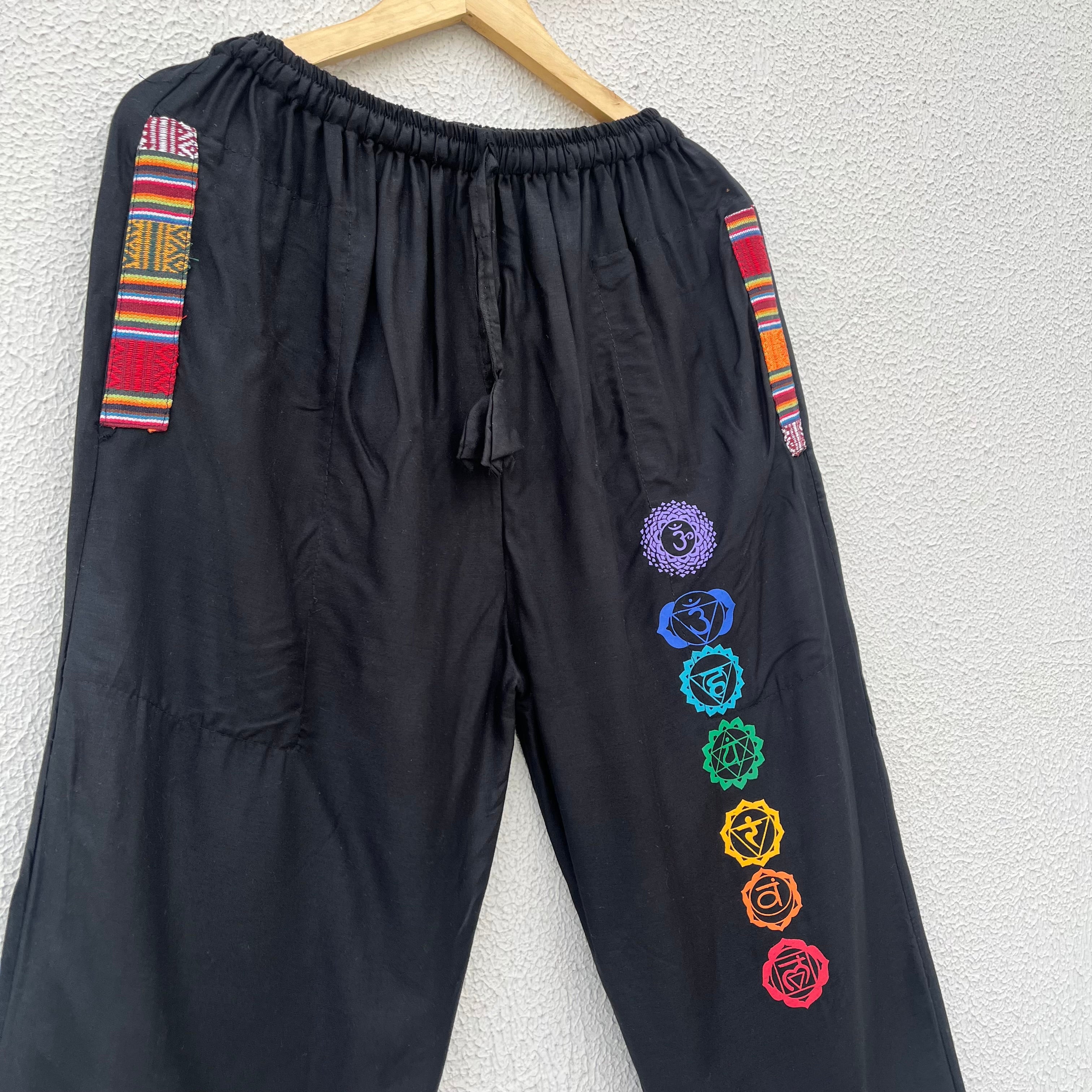 7 Chakra Pants - Black (Multicolour)