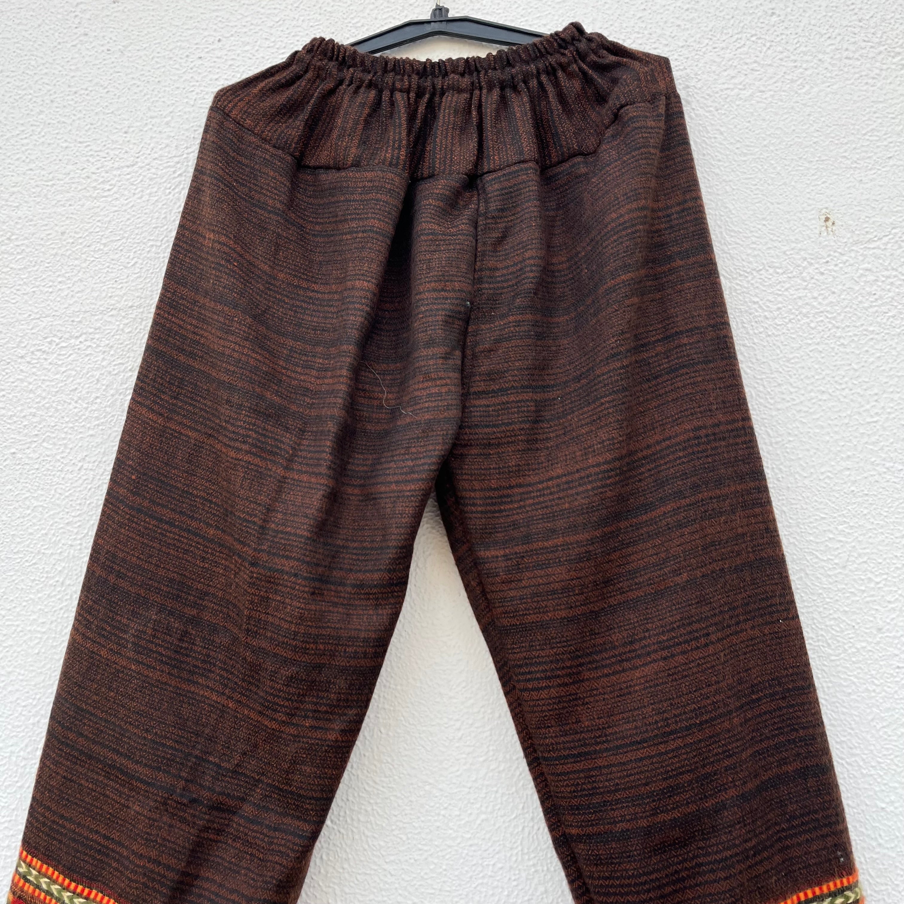 Combo Set - Kullu Poncho + Woollen Pants (Brown)