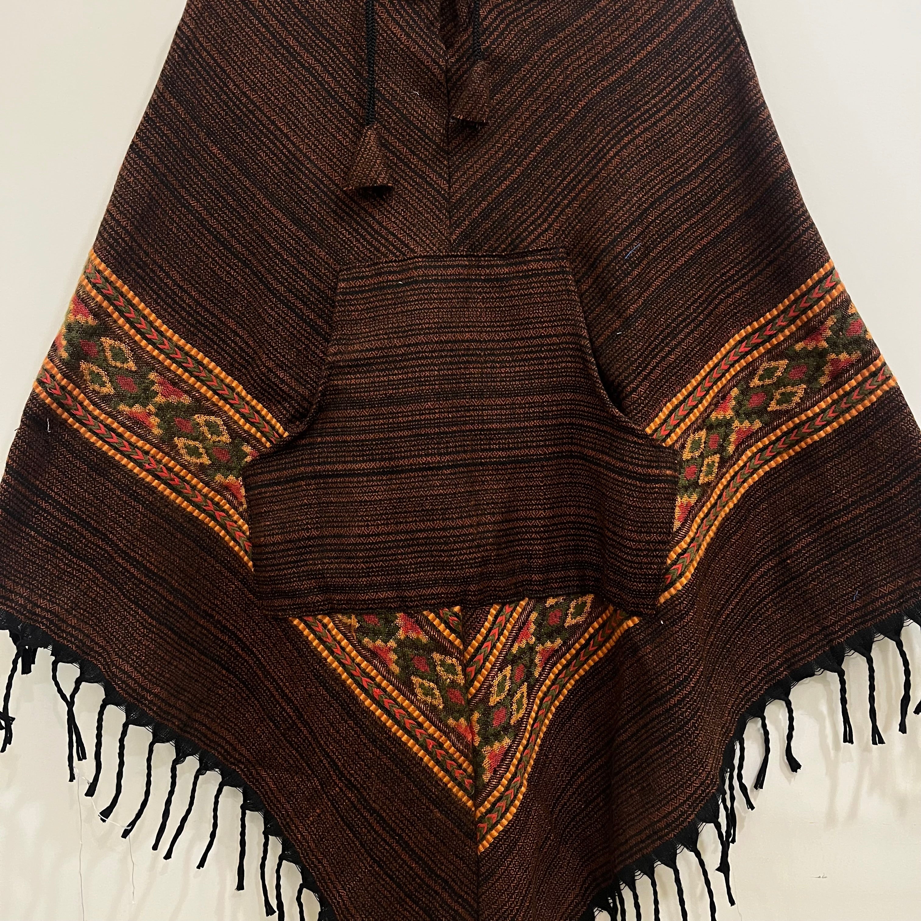 Combo Set - Kullu Poncho + Woollen Pants (Brown+ Black)