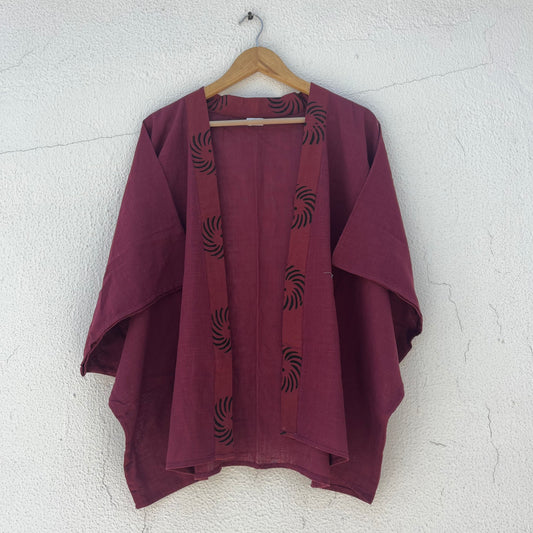 Arika Cotton Shrug- Berry Wine