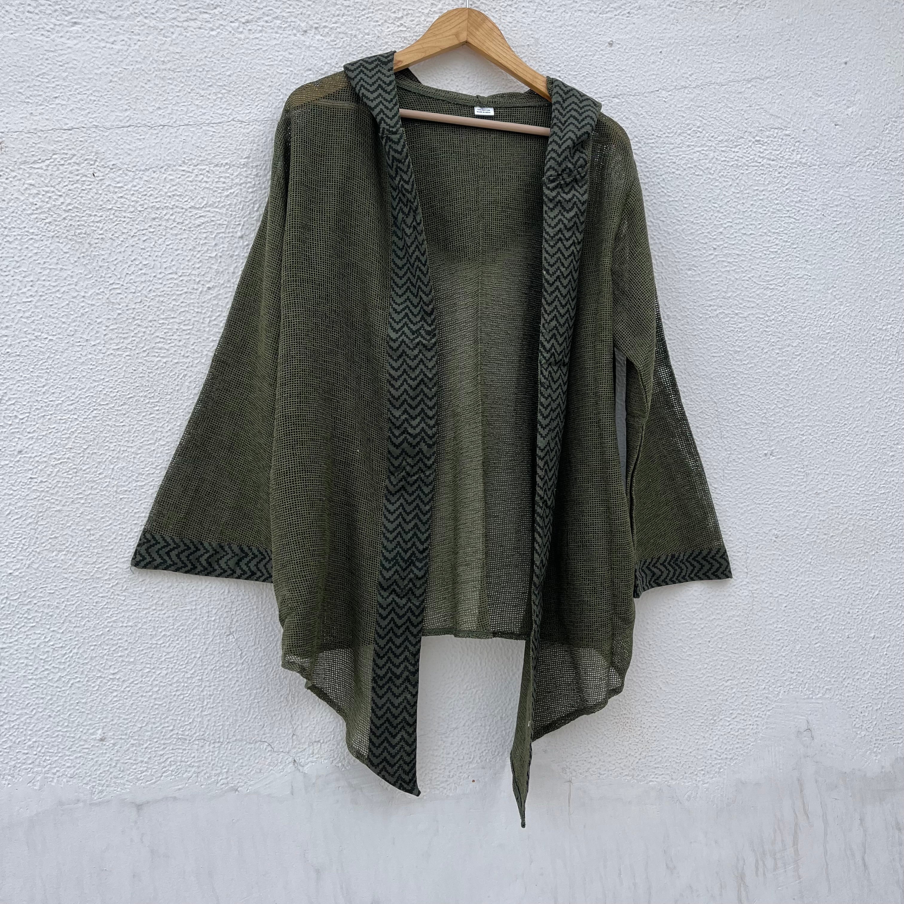 Kabira Cotton Shrug - Olive Green