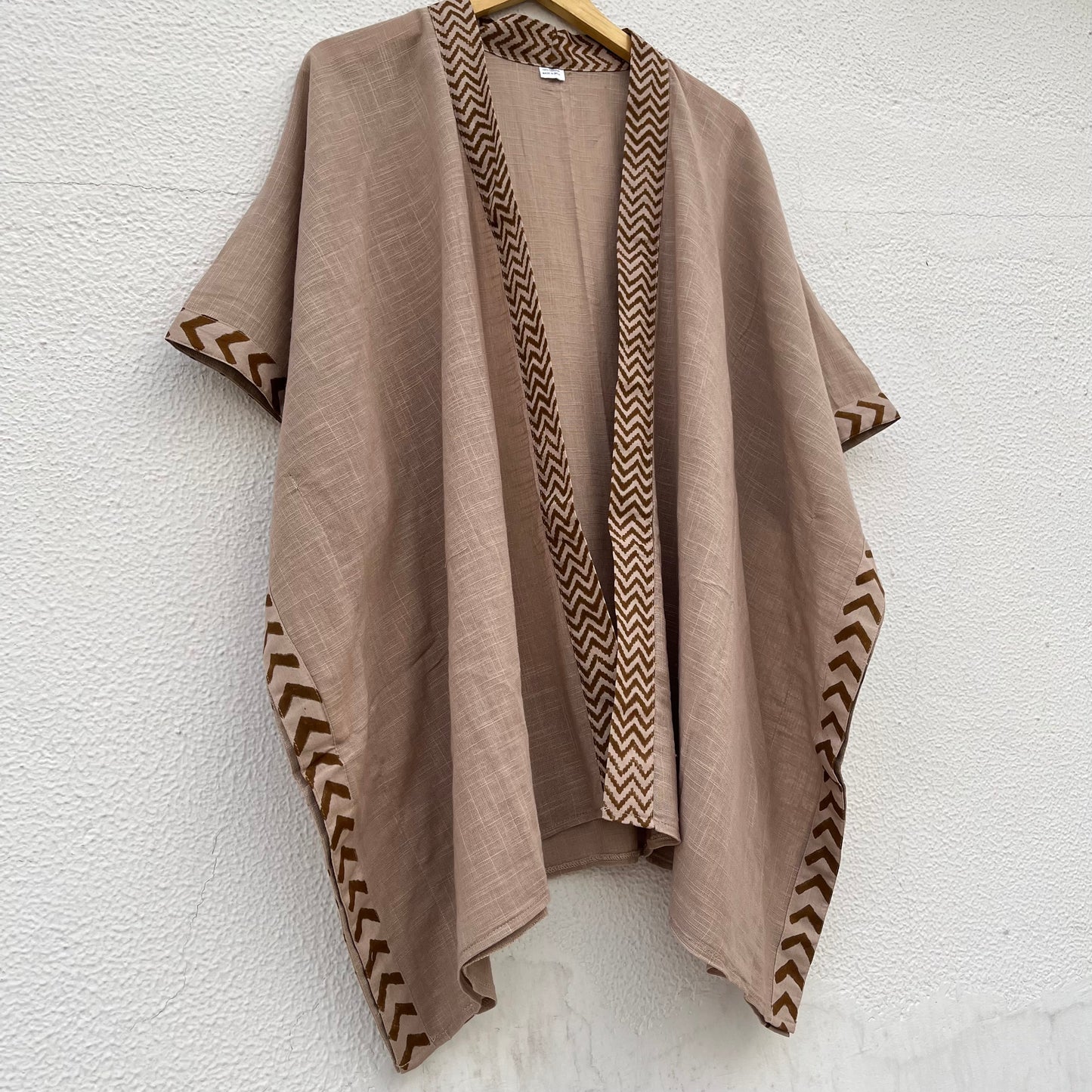 Karwaan Kaftan Cotton Shrug - Light Sand