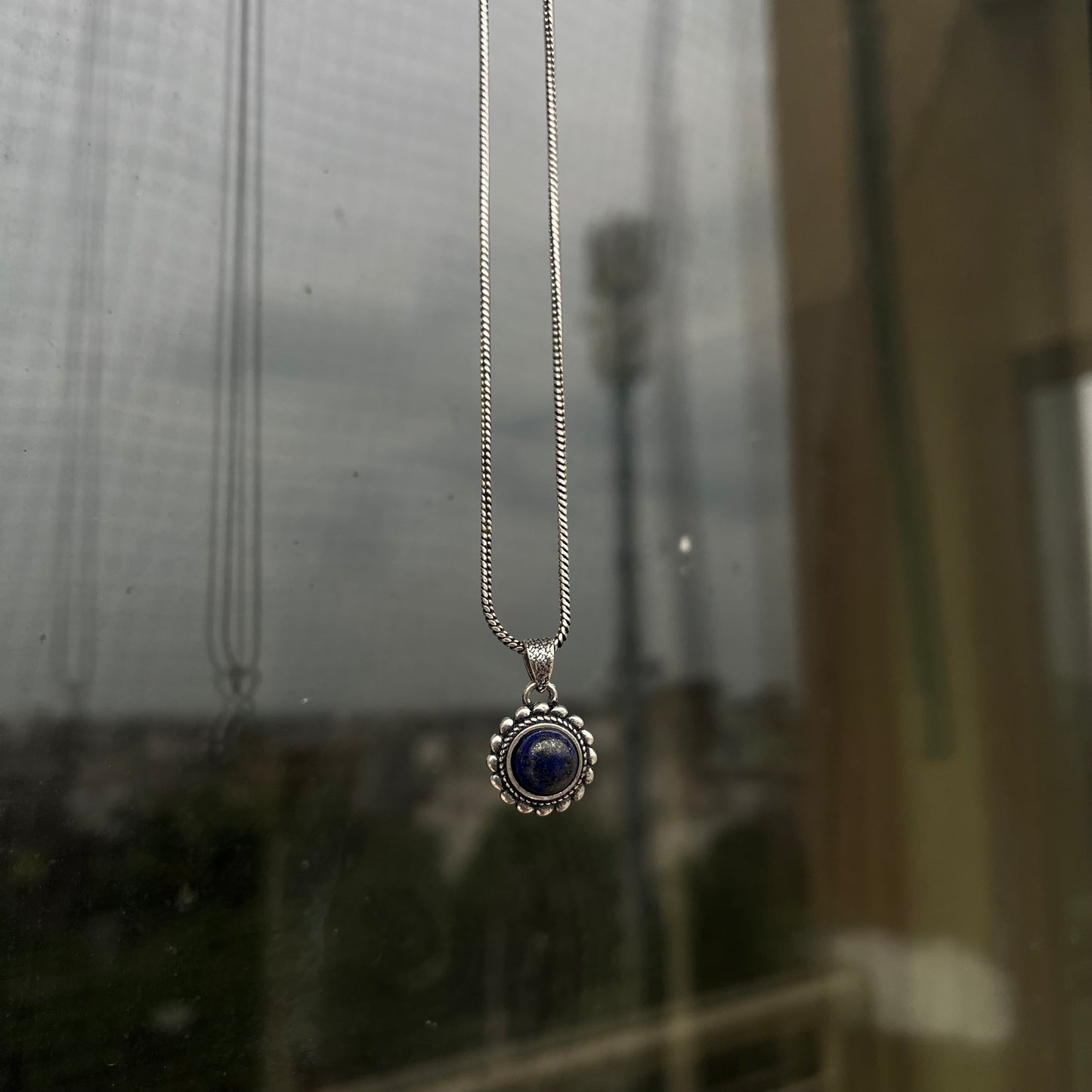 Lapis Stone Pendant & Chain