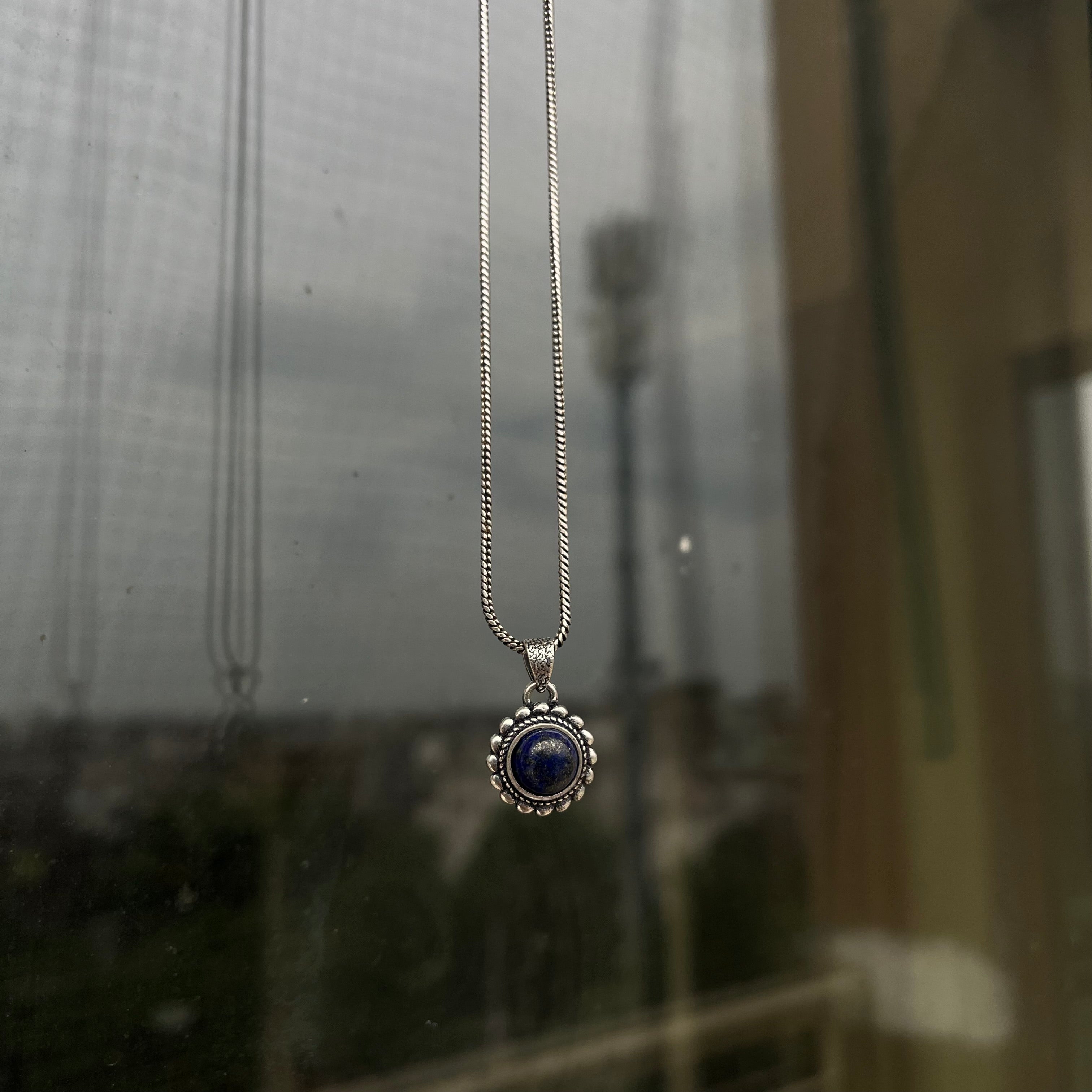 Lapis Stone Pendant & Chain