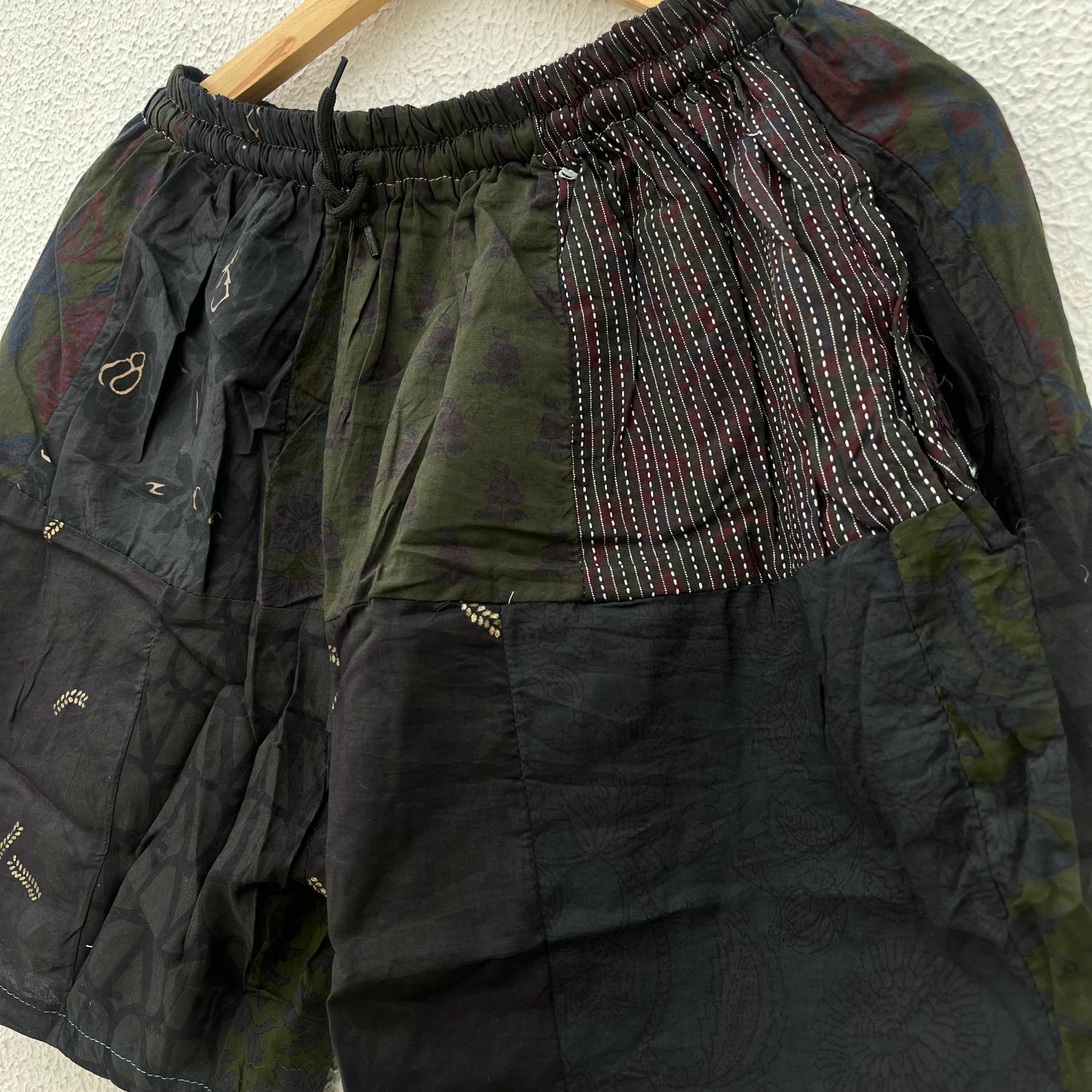 Patchwork Shorts - Black