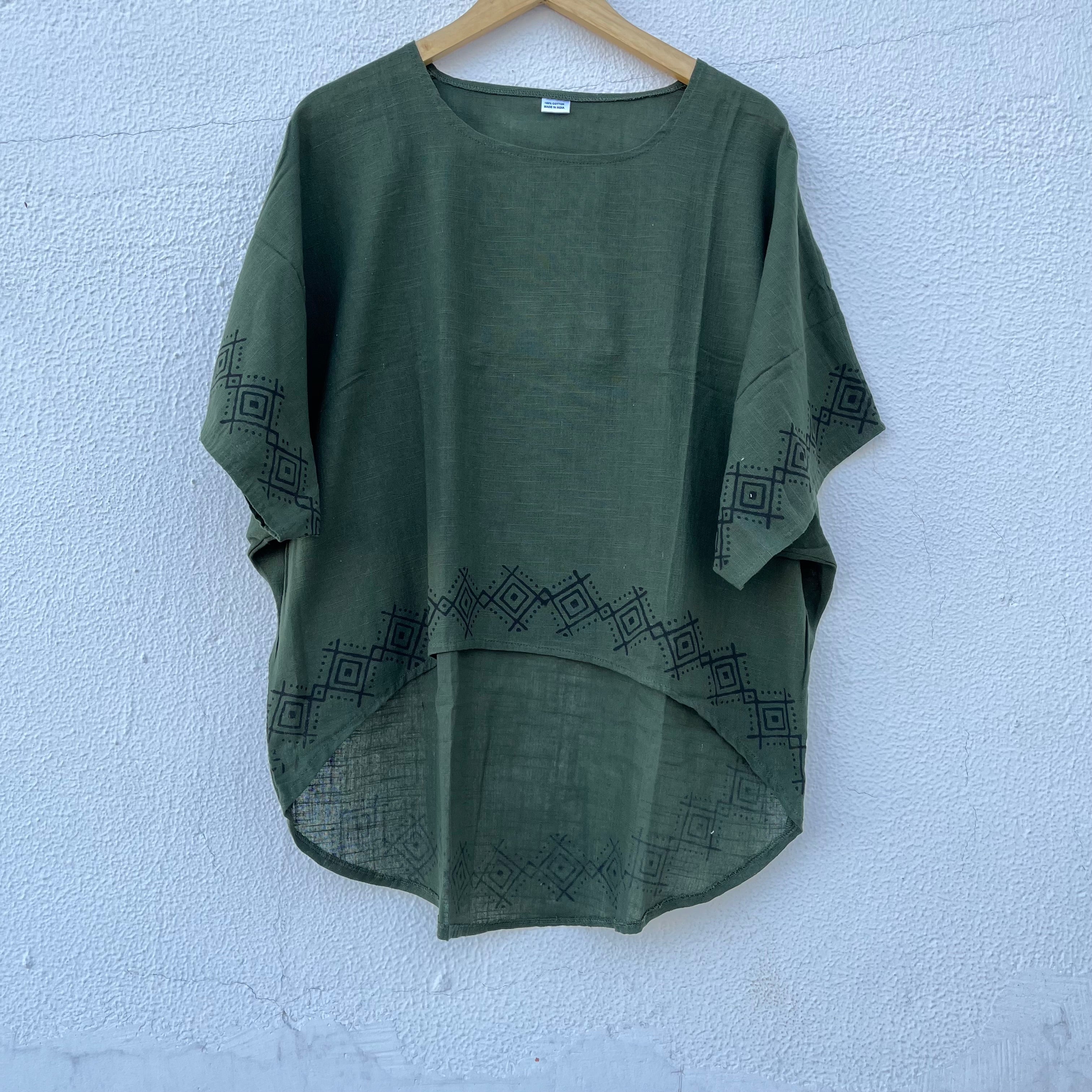 Aawara Cotton Top- Forest Green