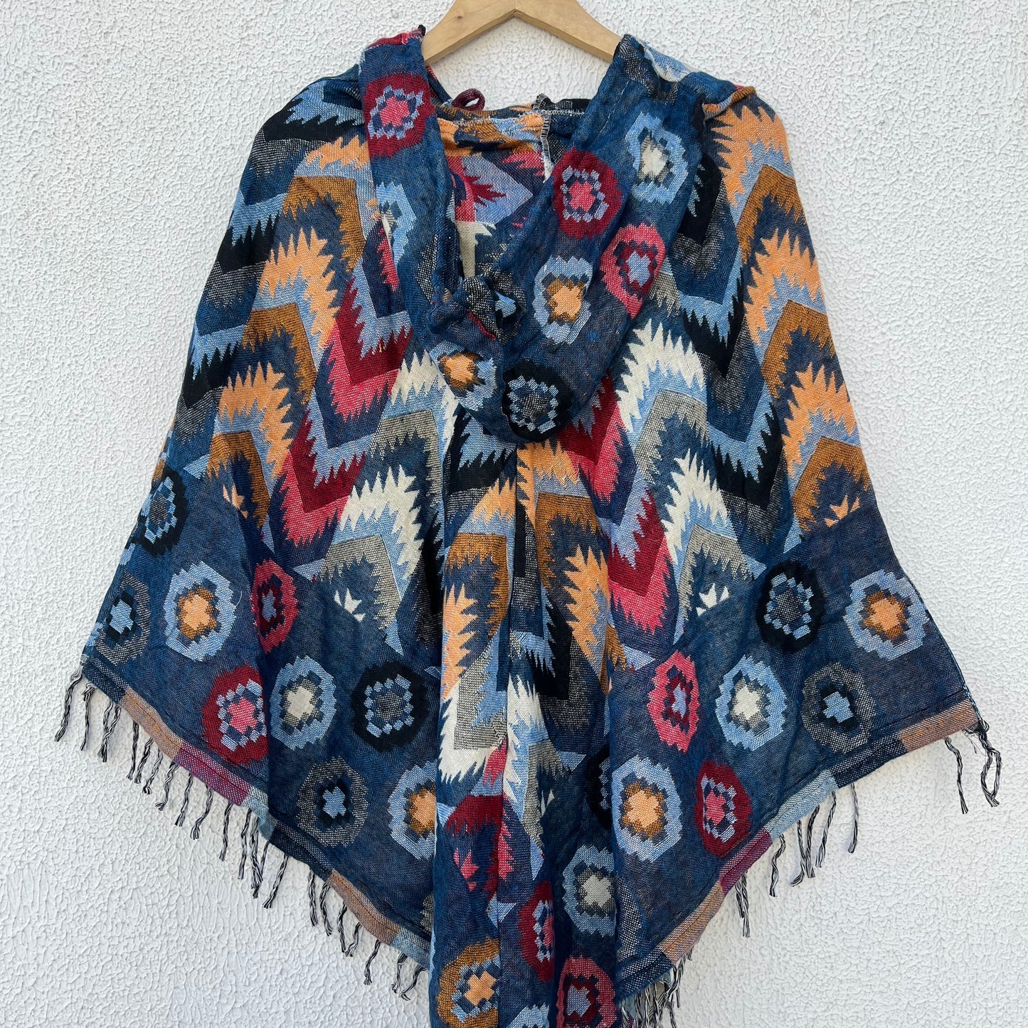 Pahadi Printed Poncho With Hood