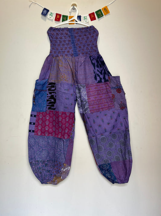 Patchwork Pants - Kansai Pattern (Purple)