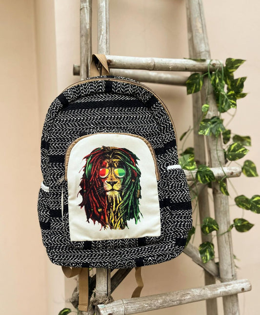 Hemp Backpack- Small ( Lion Digital Print )