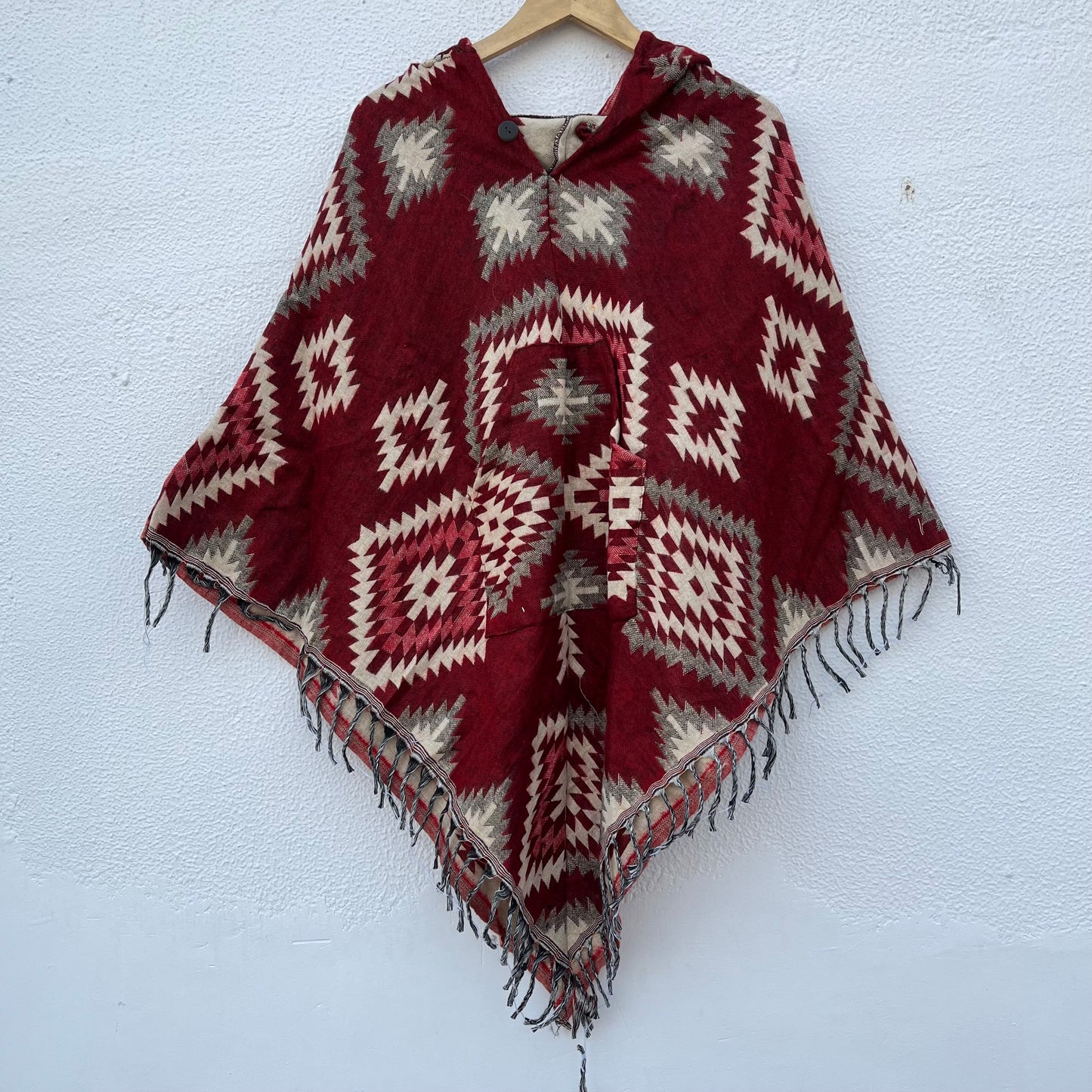 Pahadi Printed Poncho With Hood