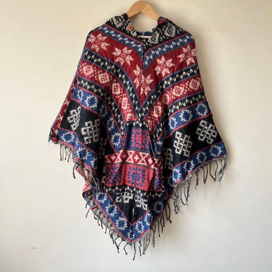 Pahadi Printed Poncho With Hood