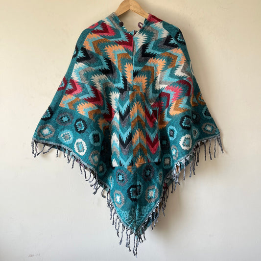 Pahadi Printed Poncho With Hood