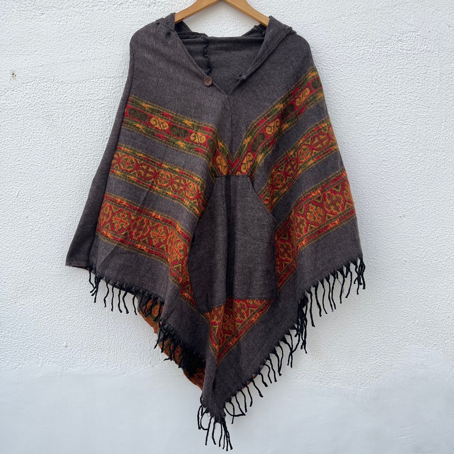 Pahadi Poncho 3 Patti with Hood - Purple