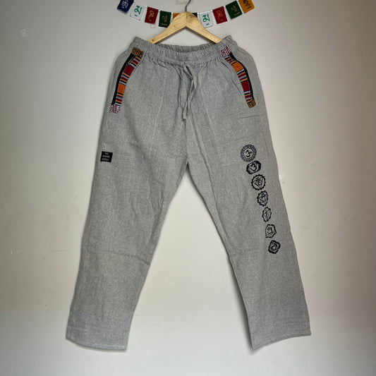 7 Chakra Pants b&w - Grey