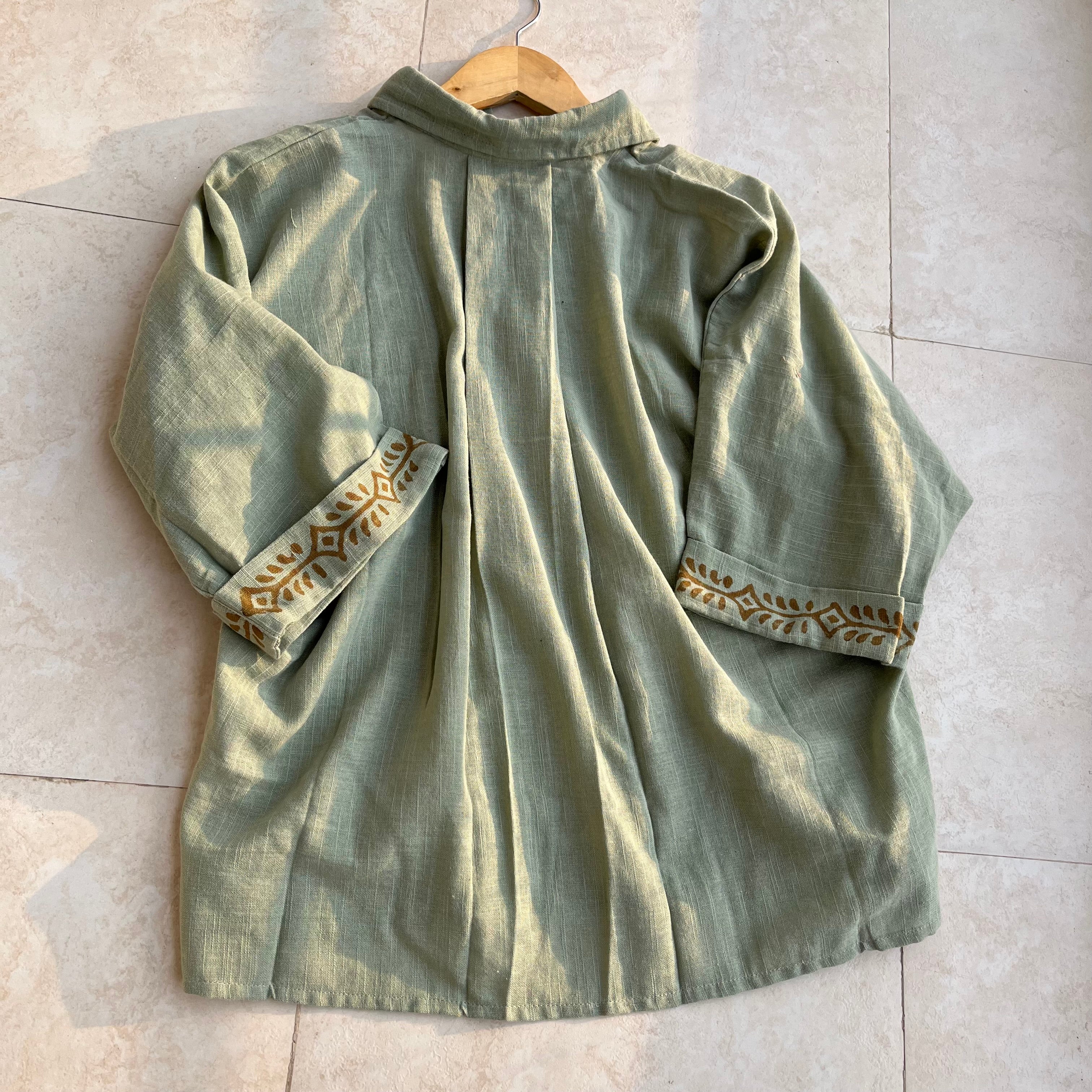 Rahgir Cotton Shirt - Sage Green
