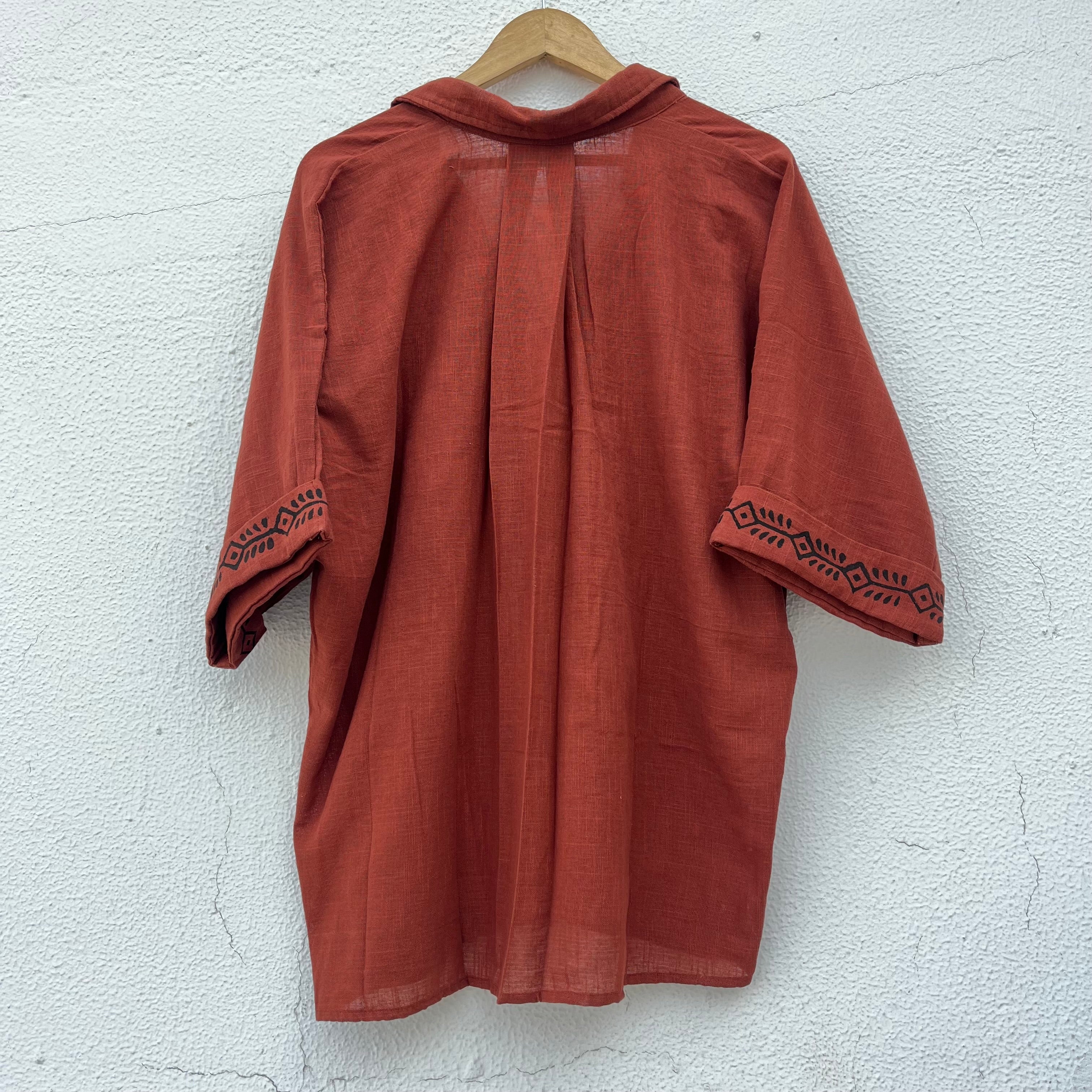 Rahgir Cotton Oversize Shirt 2.0 - Rust Orange