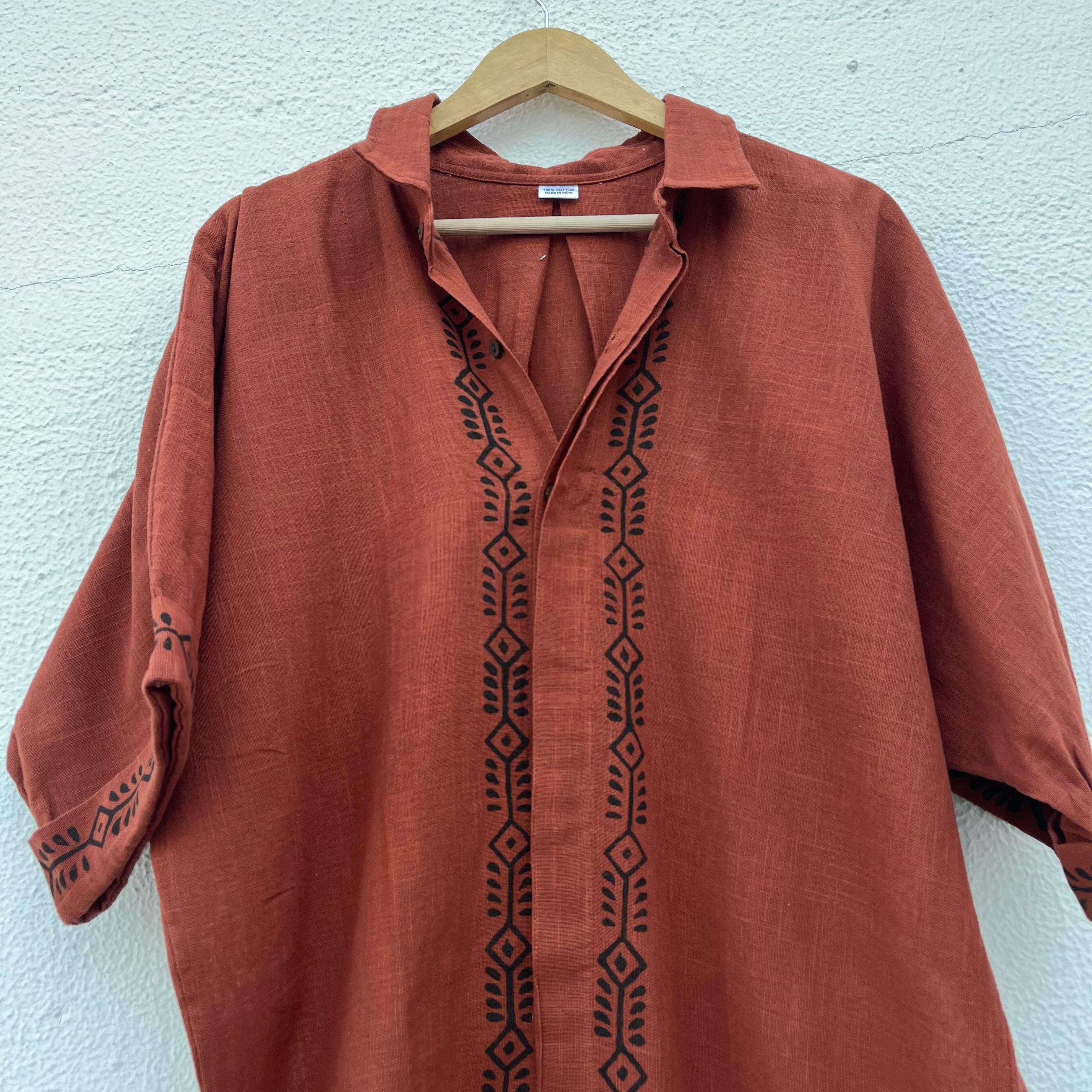 Rahgir Cotton Oversize Shirt 2.0 - Rust Orange