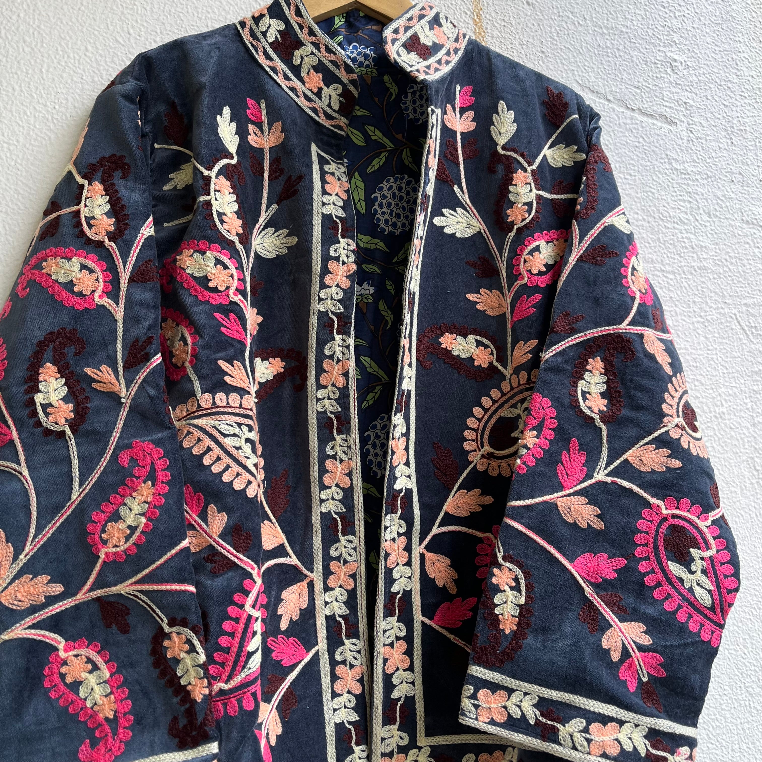 Jaipuri Thread Velvet Jacket