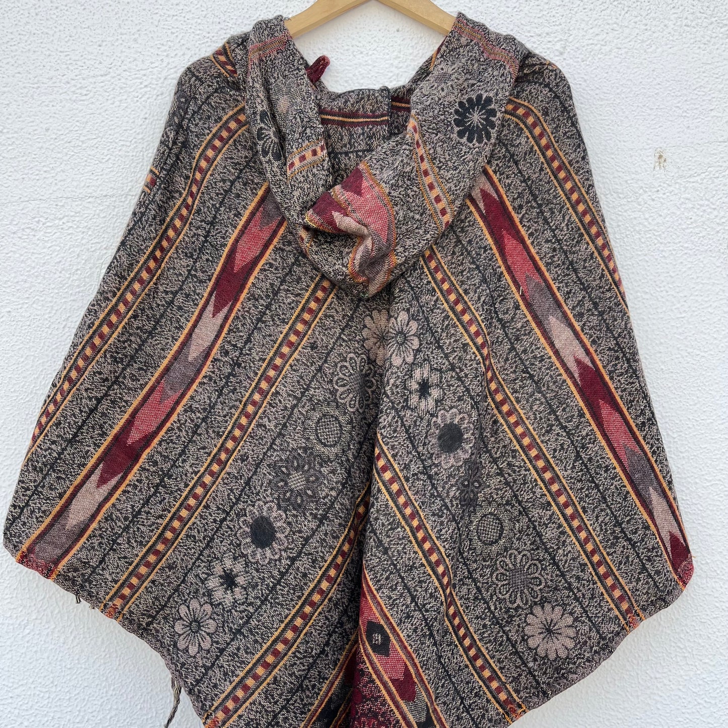 Pahadi Printed Poncho With Hood