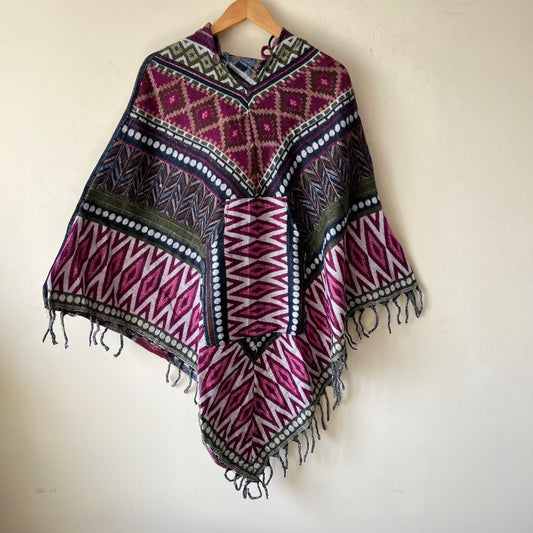 Pahadi Printed Poncho With Hood