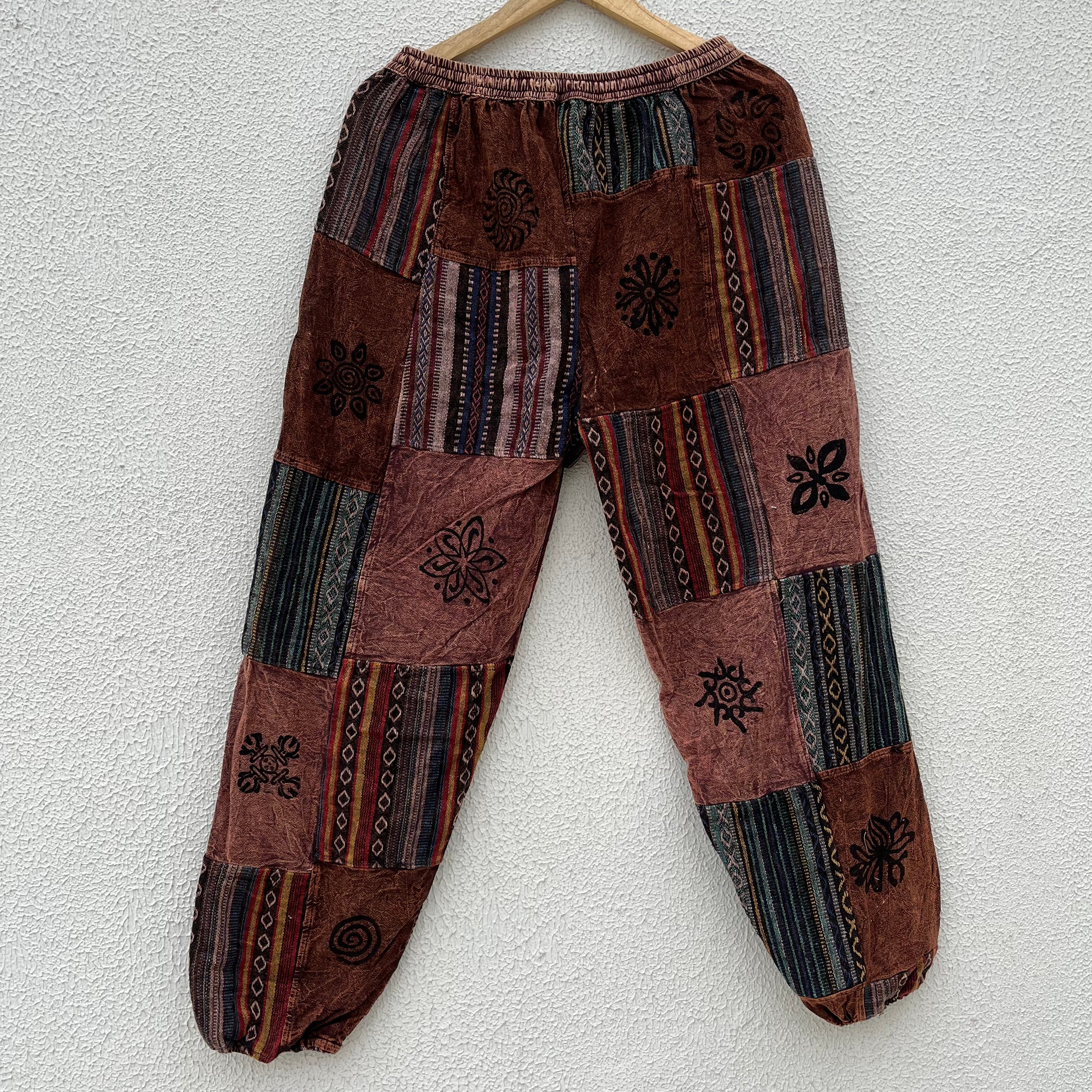 Himalayan Patchwork Pants - Coffee