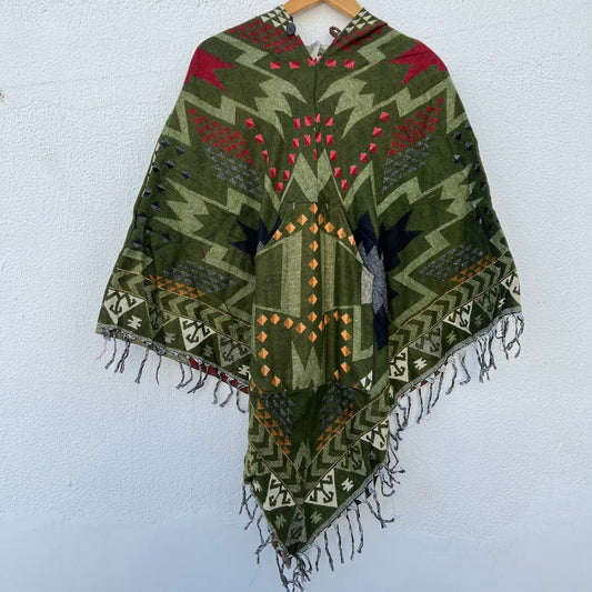 Pahadi Printed Poncho With Hood
