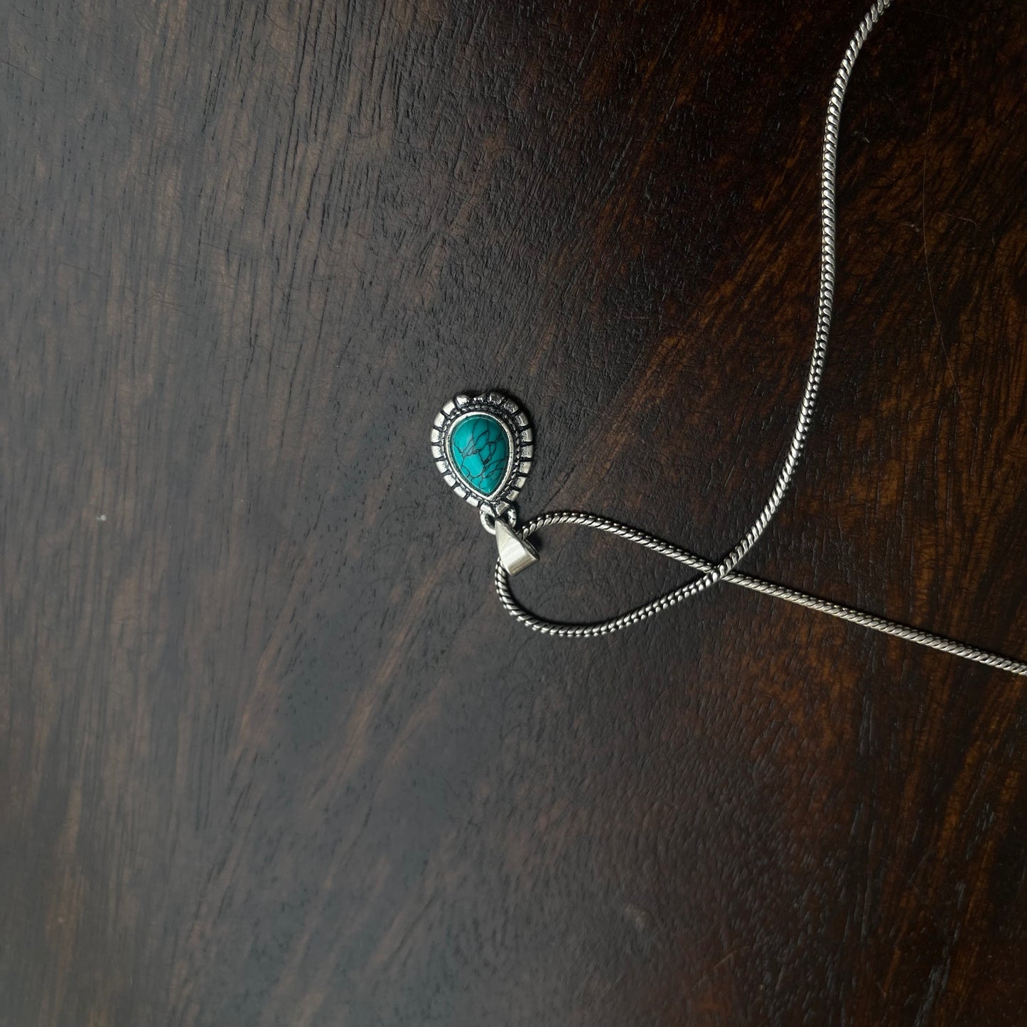 Turquoise Stone Pendant & Chain