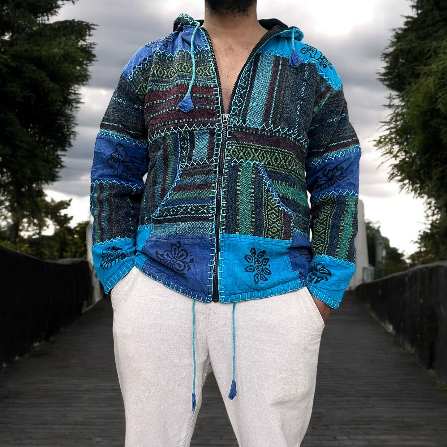 Himalayan Threads Jacket- Sea