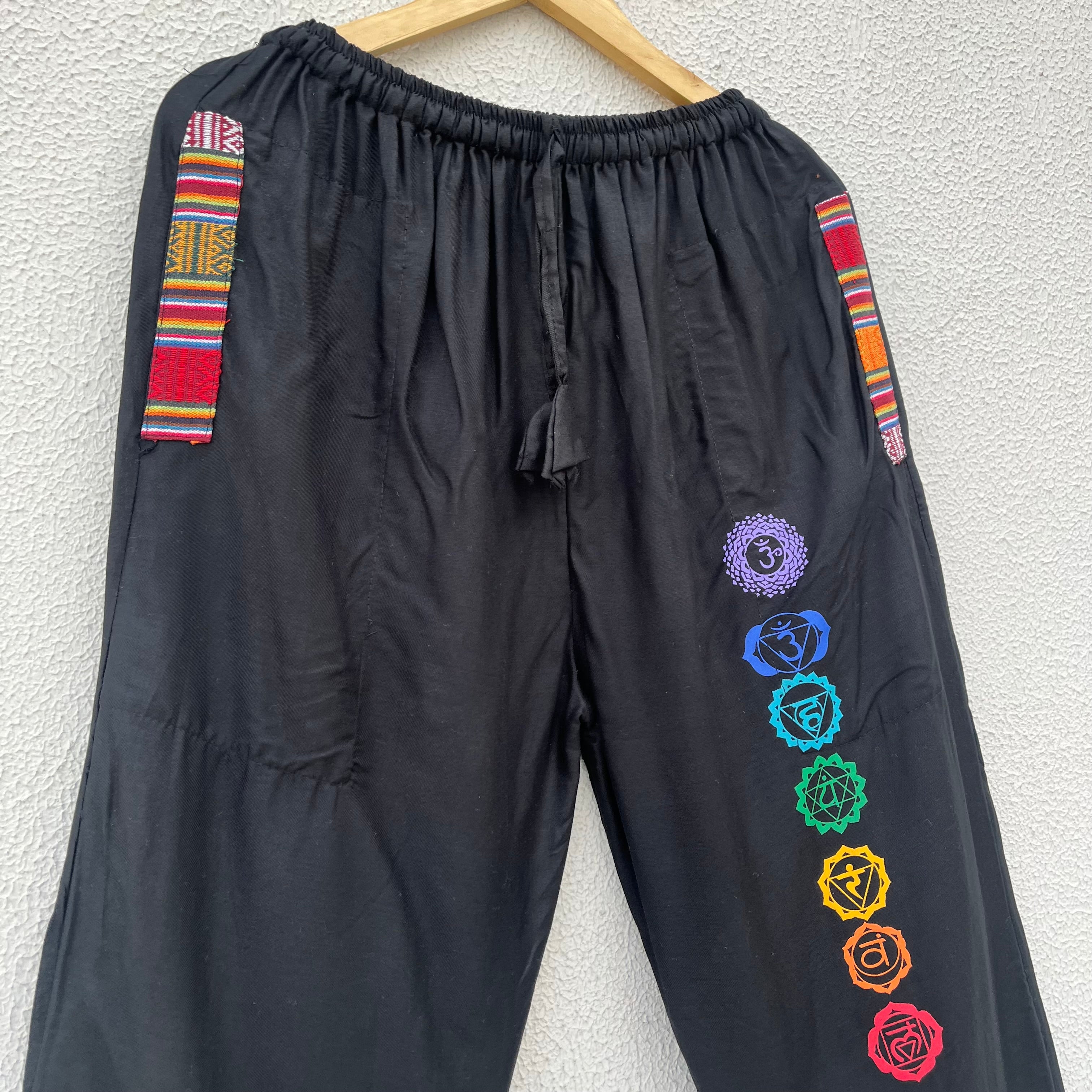 7 Chakra Pants - Black (Multicolour)