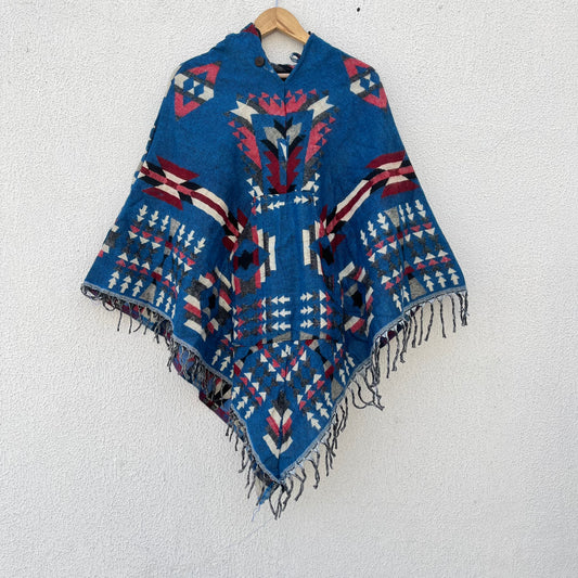 Pahadi Printed Poncho With Hood