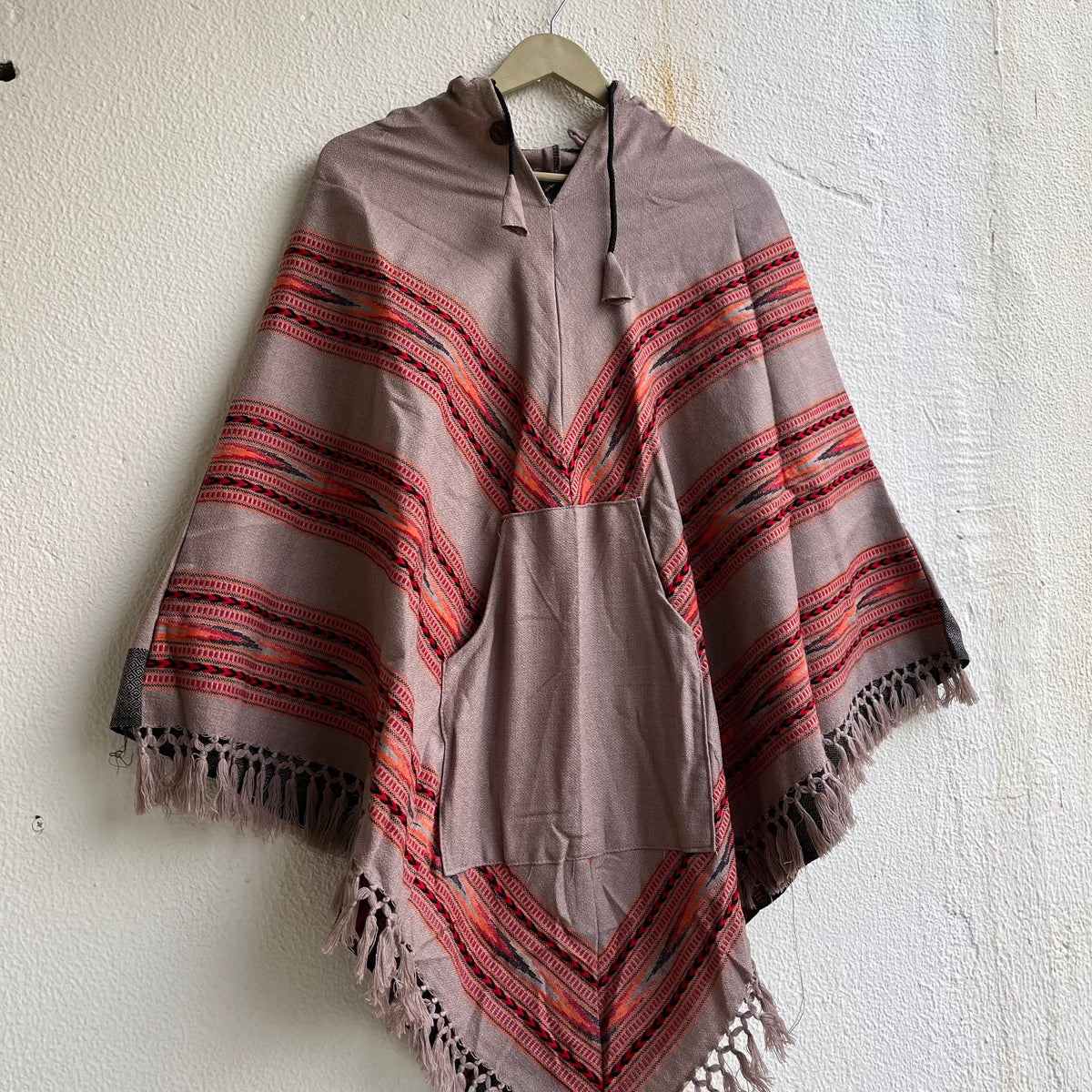 Pahadi Poncho 3 Patti with Hood - Beige