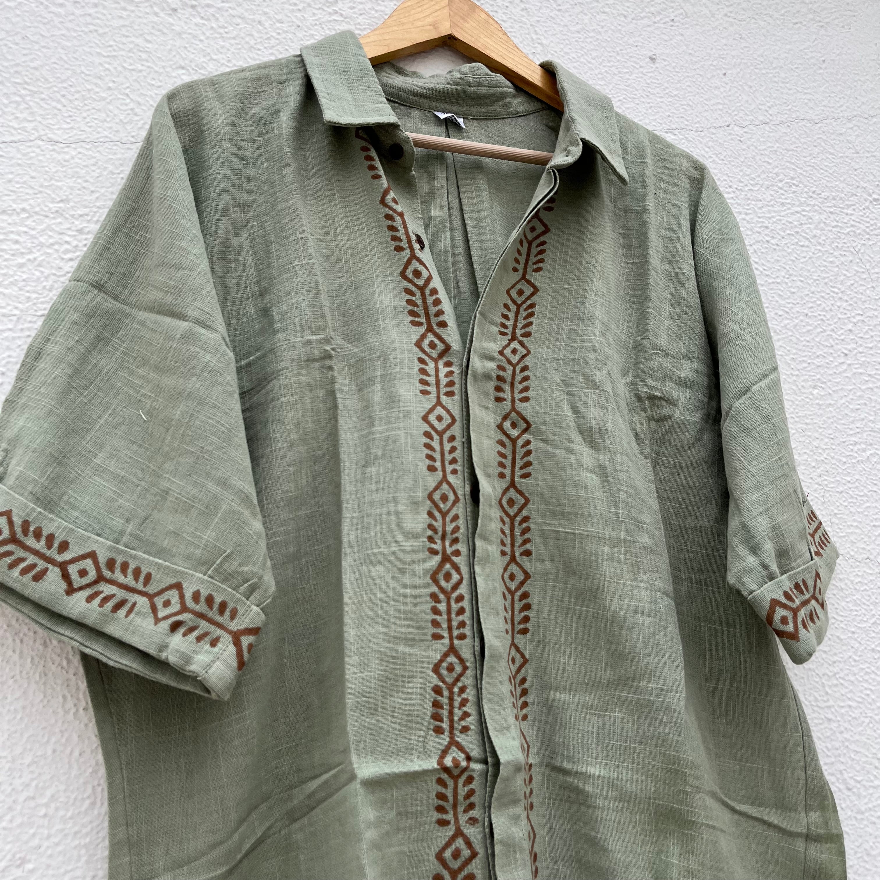 Rahgir Cotton Oversize Shirt 2.0 - Sage Green