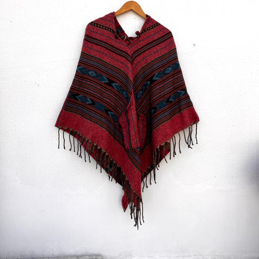 Pahadi Printed Poncho With Hood