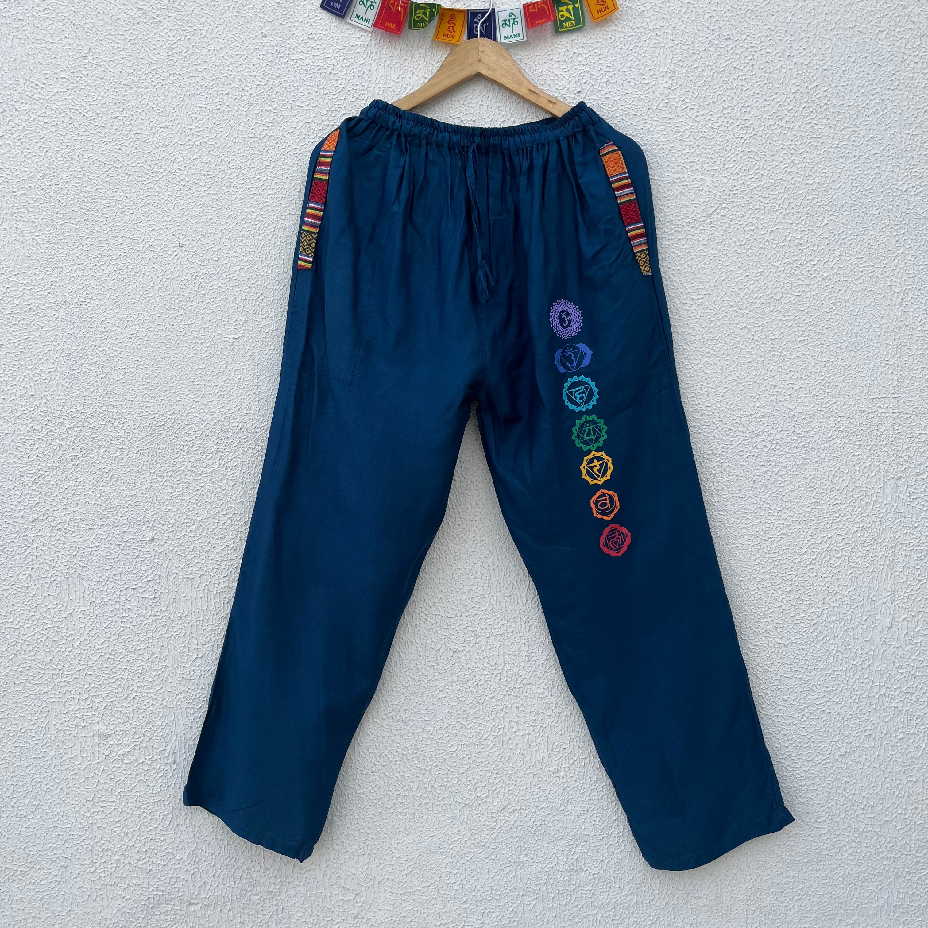 7 Chakra Pants- Firozi (Multicolour)