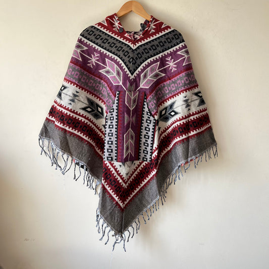 Pahadi Printed Poncho With Hood