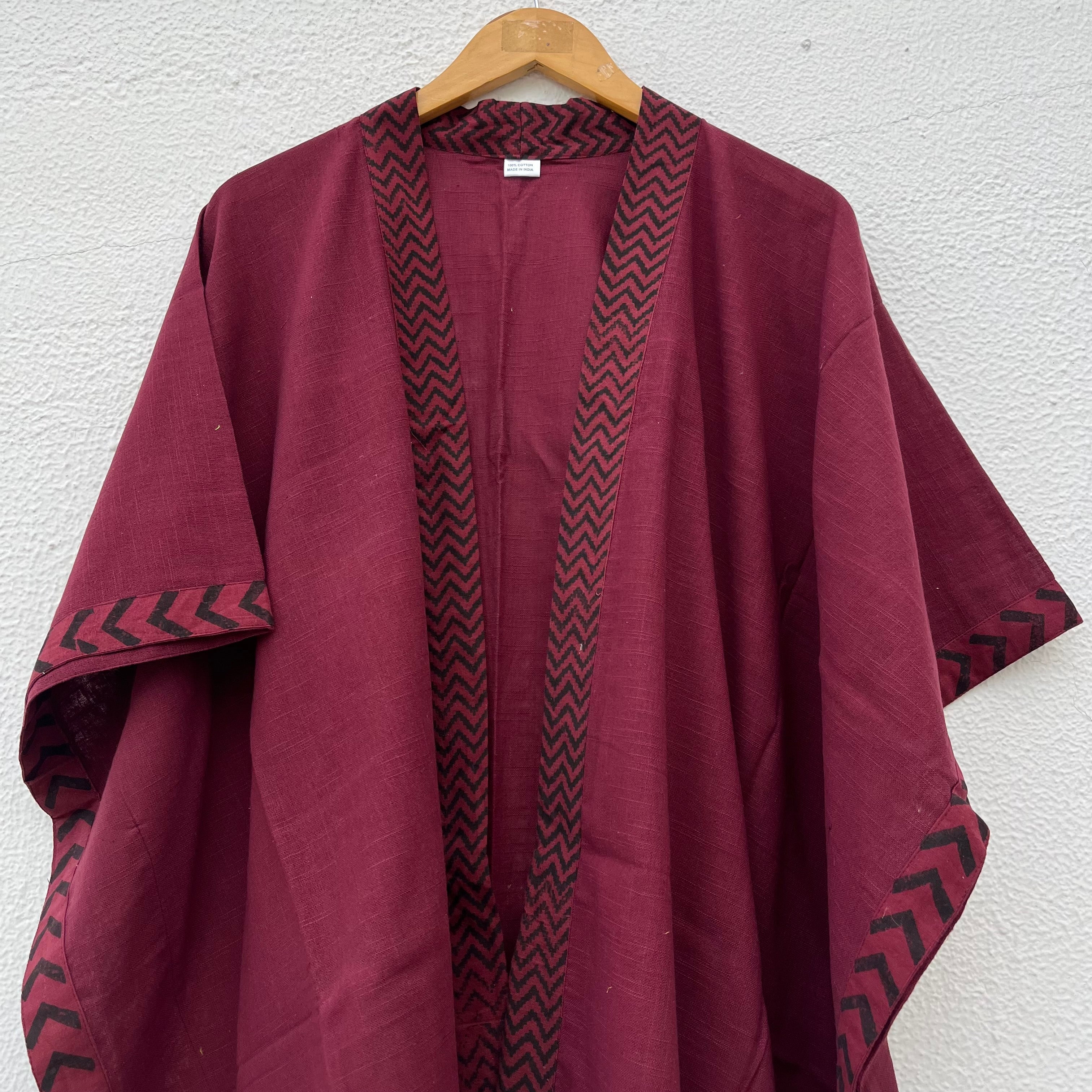 Karwaan Kaftan Cotton Shrug- Wine