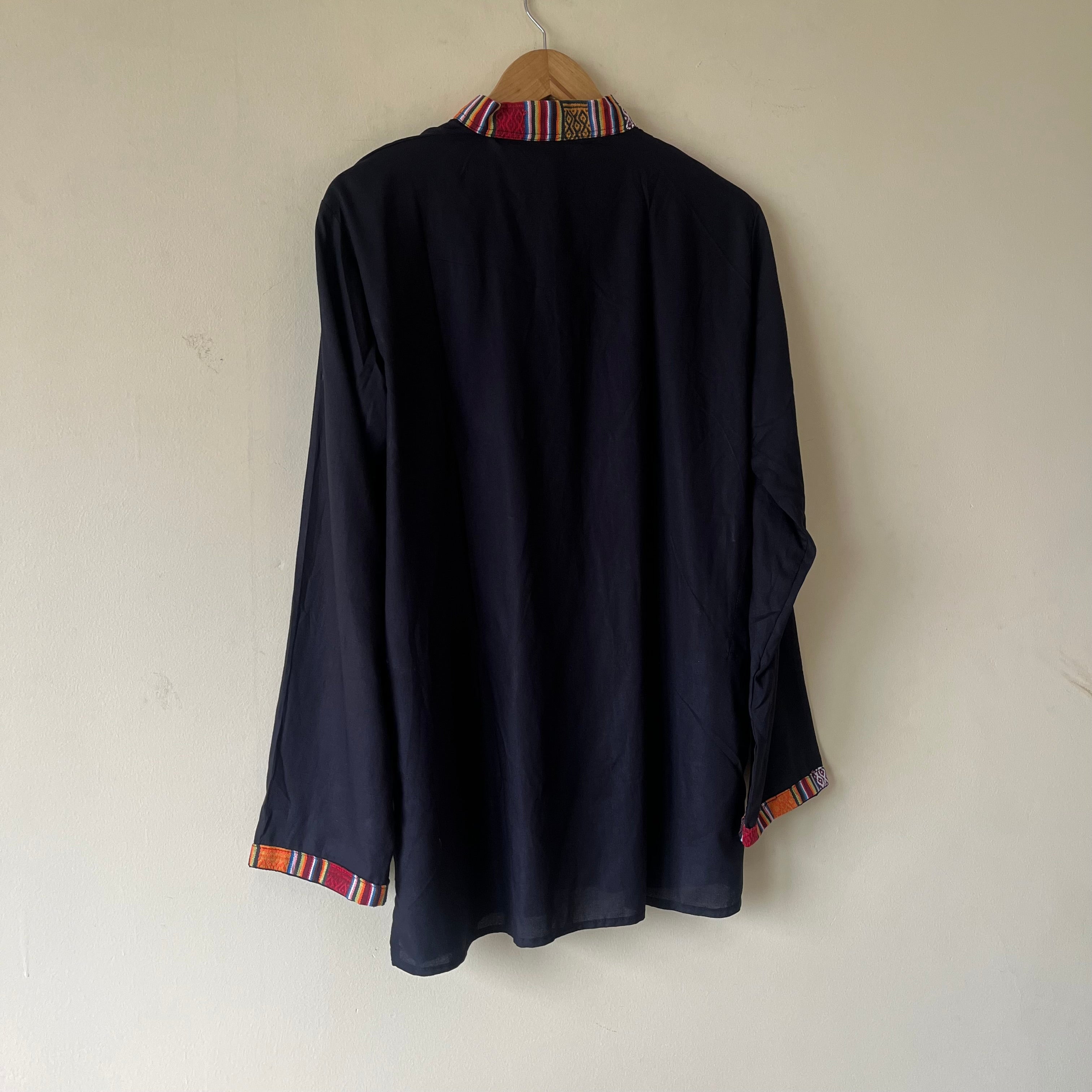 7 Chakra Kurta -Black (White Chakra)