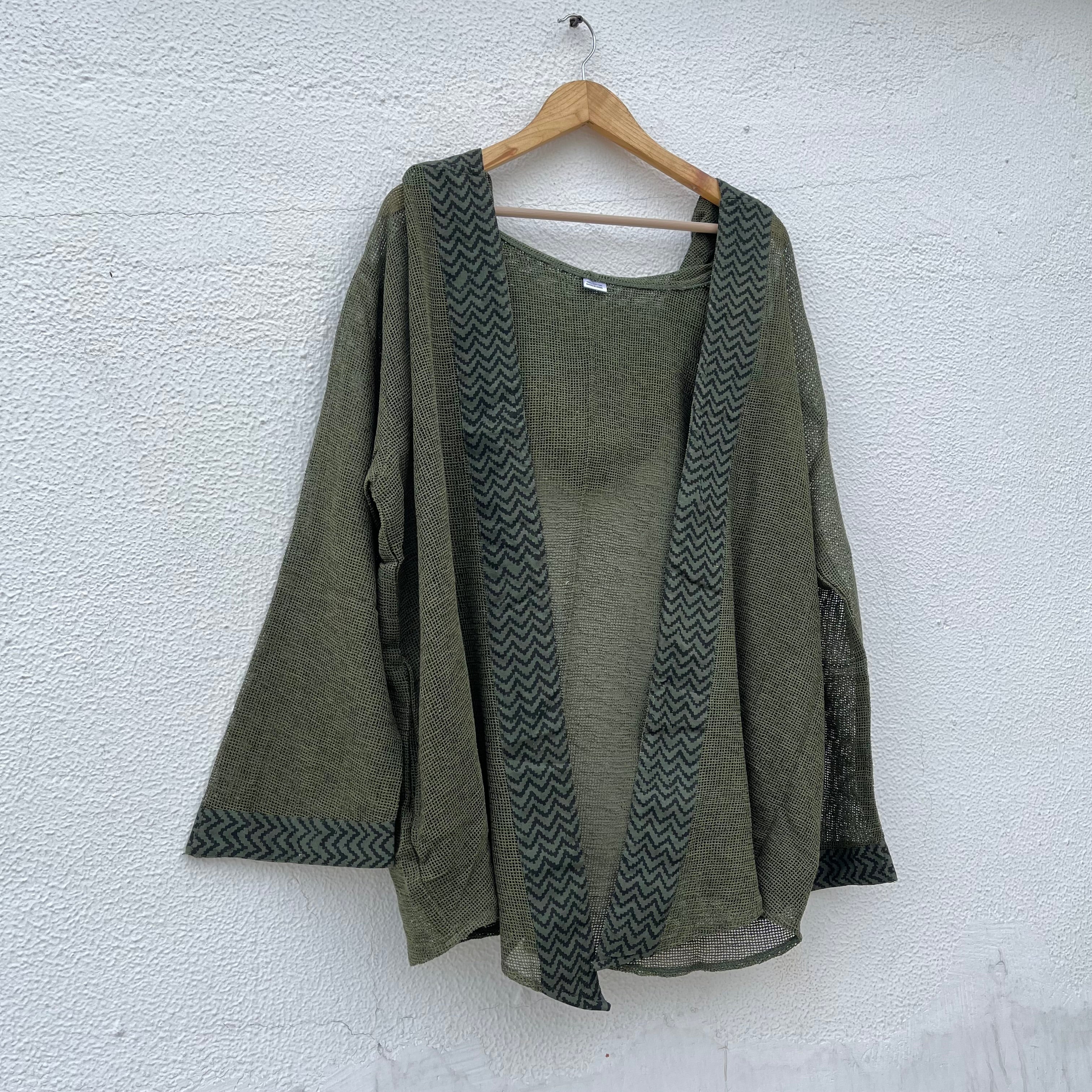 Kabira Cotton Shrug - Olive Green