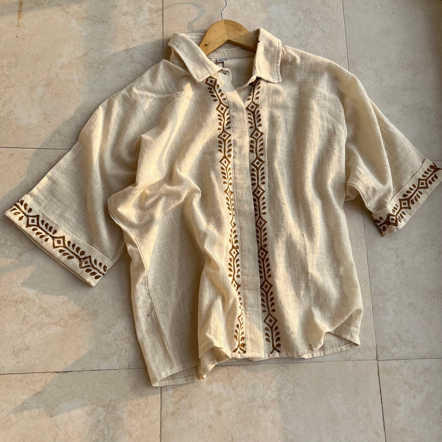 Rahgir Cotton Unisex Shirt - Warm Cream