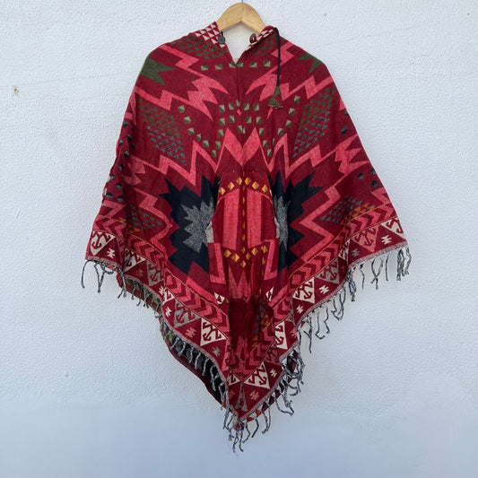 Pahadi Printed Poncho With Hood