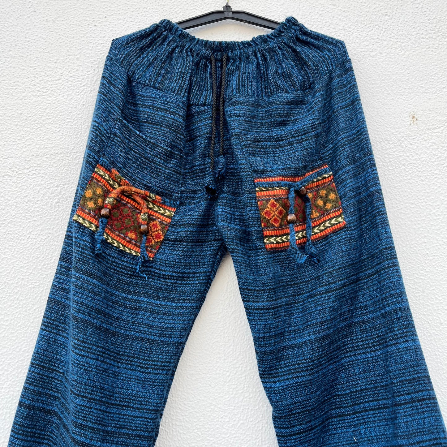 Combo Set - Kullu Poncho + Woollen Pants (Blue)
