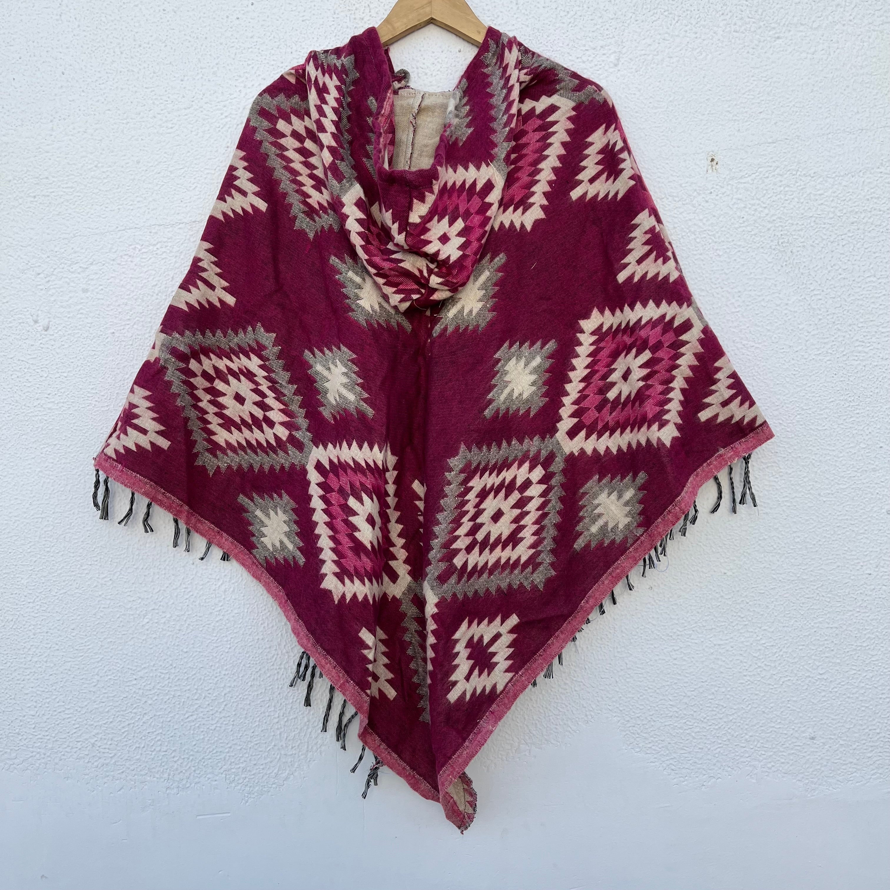 Pahadi Printed Poncho With Hood