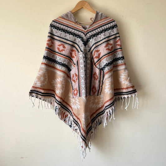 Pahadi Printed Poncho With Hood