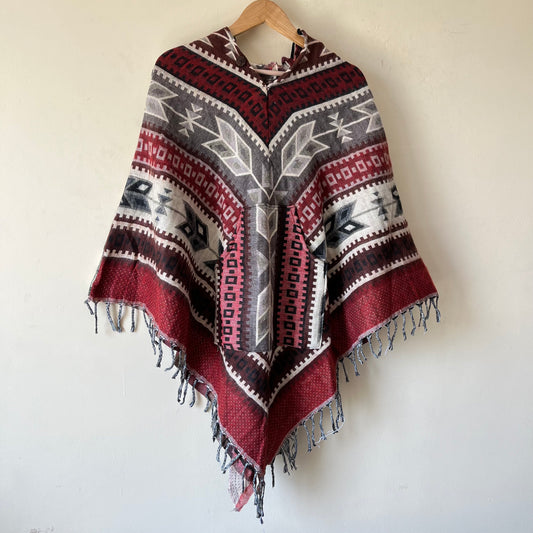 Pahadi Printed Poncho With Hood