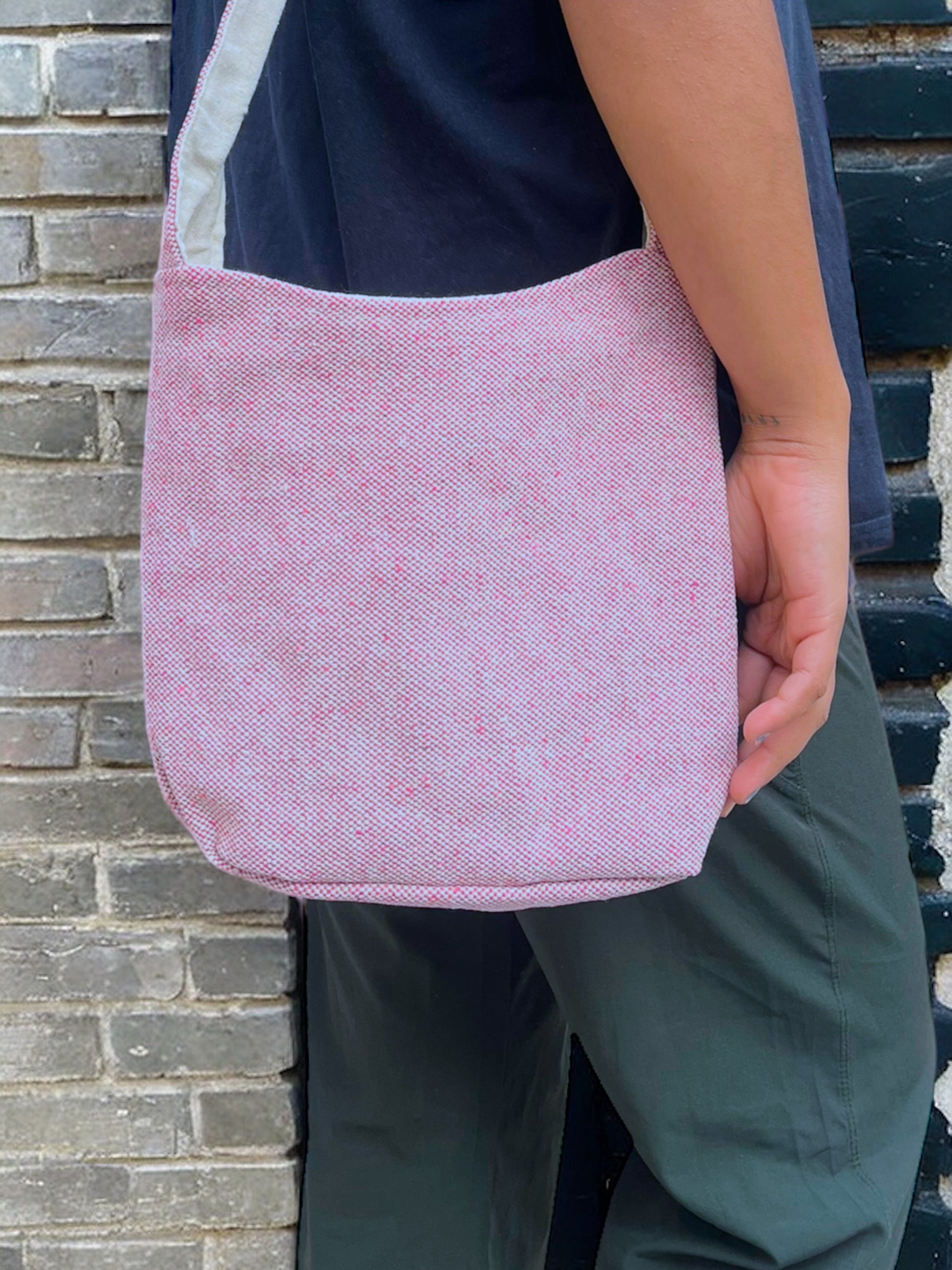 Small Hemp Jhola - Rose Pink