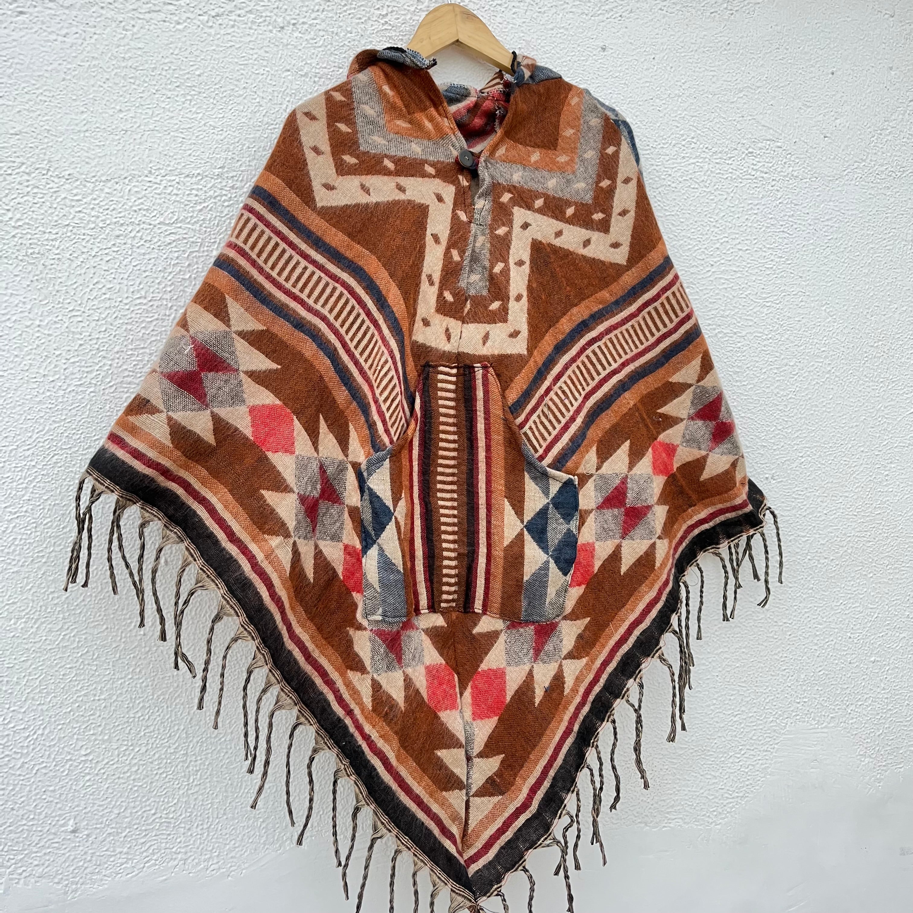 Pahadi Printed Poncho With Hood