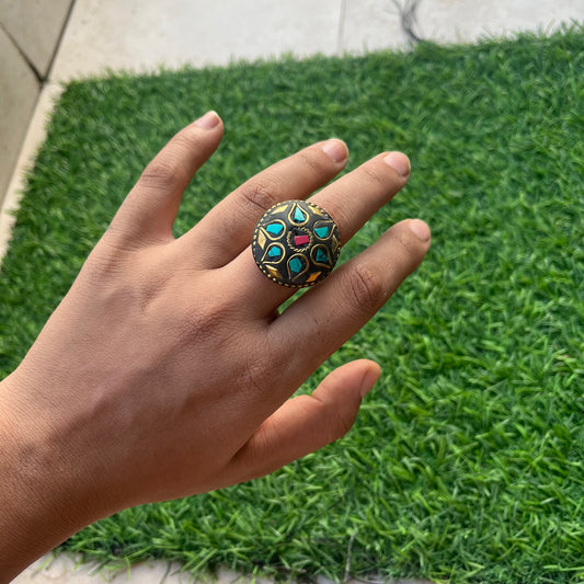 Retro Laakh Adjustable Ring